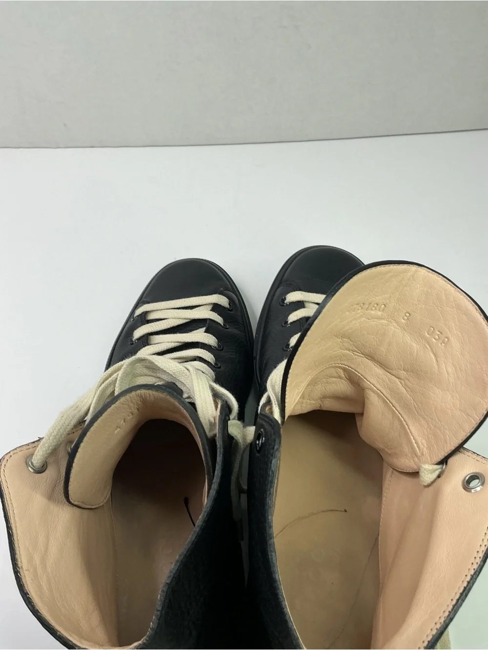 Gucci black leather high-top sneakers